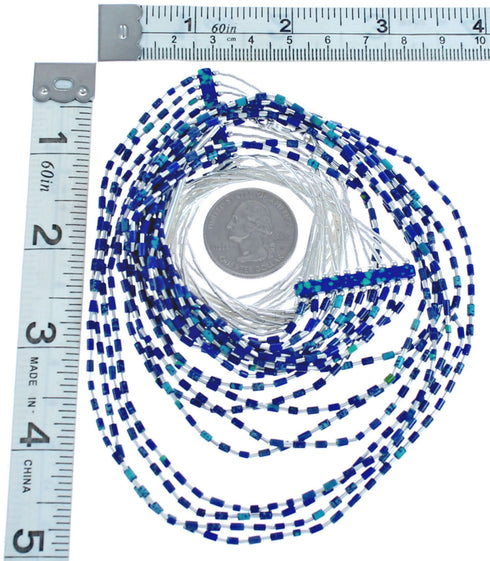 Azurite Authentic Liquid Sterling Silver Hand Strung Necklace BX120668