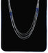 Azurite 5-Strand Bead Liquid Silver Hand Strung Necklace BX120671