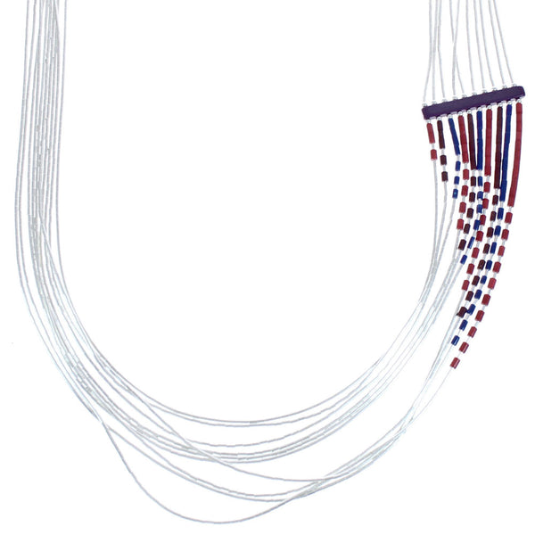 Heishi Bead Authentic Liquid Silver Multicolor Necklace BX120674