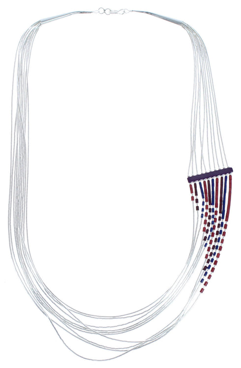 Heishi Bead Authentic Liquid Silver Multicolor Necklace BX120674