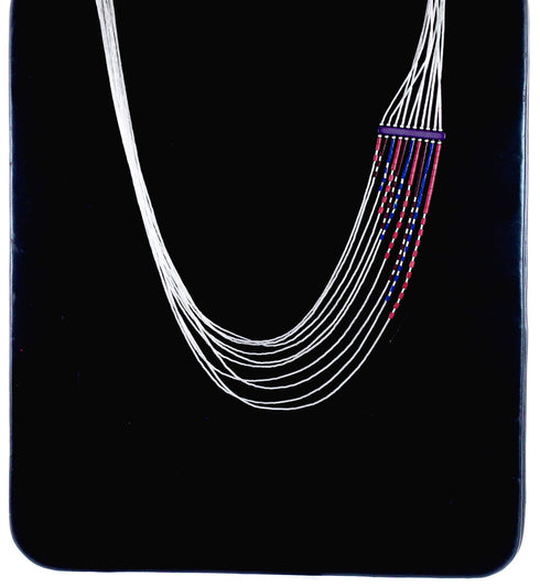 Heishi Bead Authentic Liquid Silver Multicolor Necklace BX120674