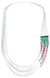 Malachite And Multicolor Heishi Liquid Silver Hand Strung Necklace BX120677