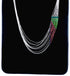 Malachite And Multicolor Heishi Liquid Silver Hand Strung Necklace BX120677