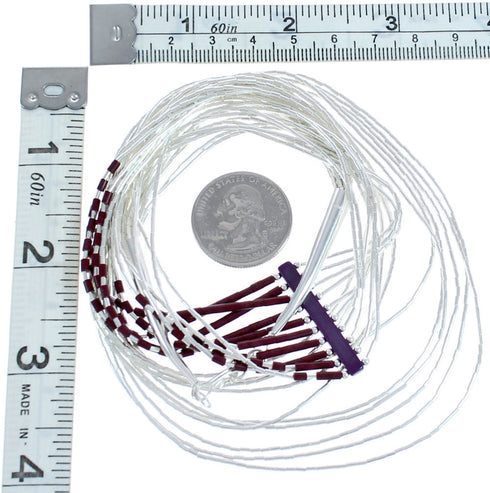 Sugilite And Brown Heishi Liquid Silver Hand Strung Necklace BX120678