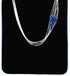 Genuine Liquid Silver Hand Strung Azurite 10-Strand Bead Necklace BX120680