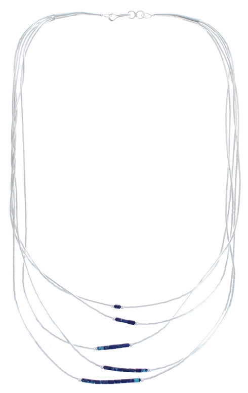 Azurite Authentic Liquid Sterling Silver 5-Strand Necklace BX120681