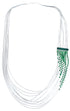 Malachite Heishi Liquid Silver Waterfall Hand Strung Necklace BX120682
