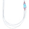 Turquoise And Multicolor Heishi Bead Liquid Silver Necklace BX120683