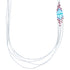 Turquoise And Multicolor Heishi Bead Liquid Silver Necklace BX120683