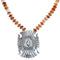 Navajo Sterling Silver Orange Oyster Shell Bead Necklace BX120473