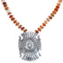 Navajo Sterling Silver Orange Oyster Shell Bead Necklace BX120473