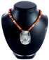 Navajo Sterling Silver Orange Oyster Shell Bead Necklace BX120473