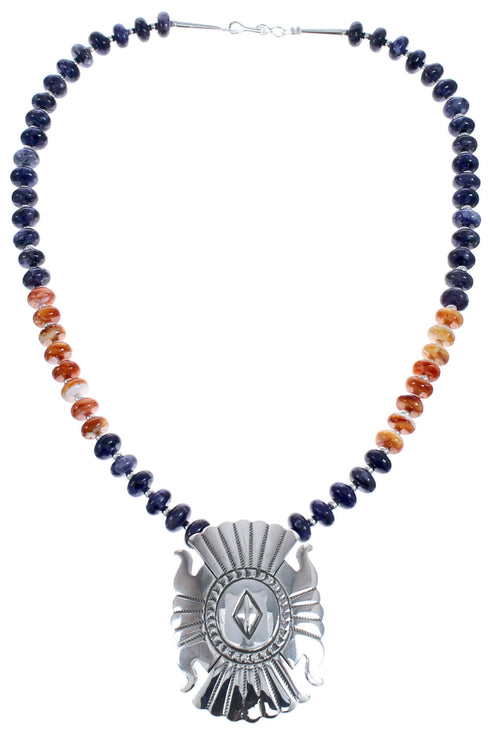 Native American Sterling Silver Multicolor Oyster Shell Bead Necklace BX120474