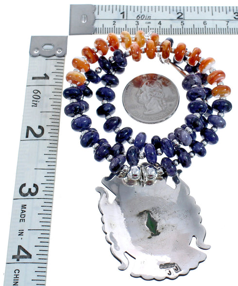 Native American Sterling Silver Multicolor Oyster Shell Bead Necklace BX120474