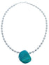 Sterling Silver and Chrysocolla Bead Necklace KX120987