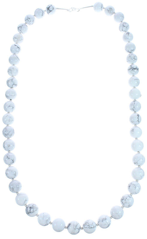 Sterling Silver 30" Howlite Bead Necklace KX121121