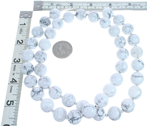 Sterling Silver 30" Howlite Bead Necklace KX121121