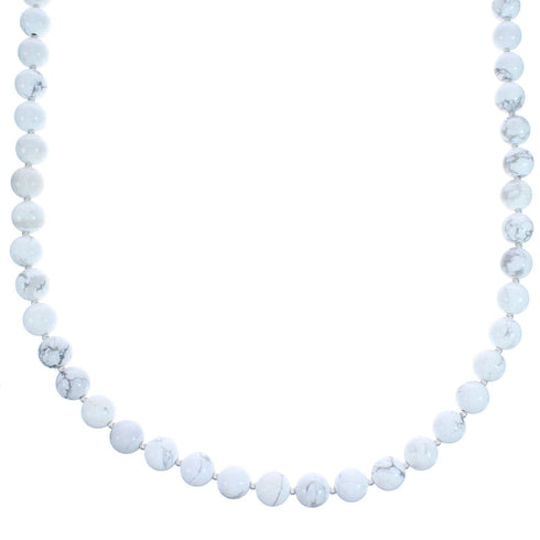 Howlite 24" Bead Necklace KX121117