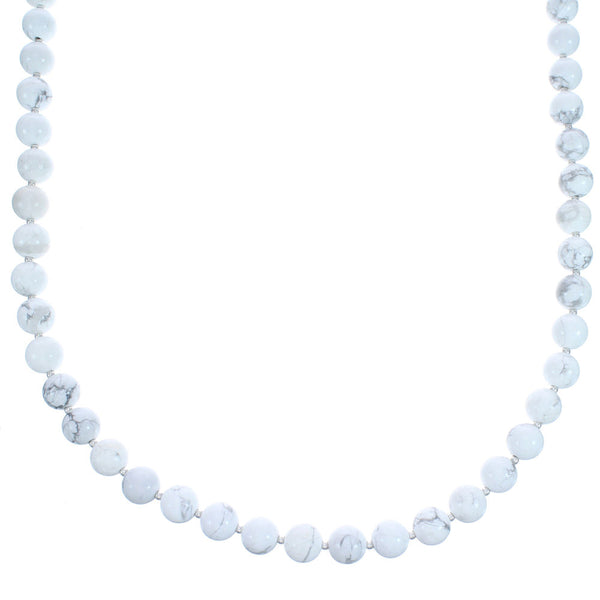 Howlite 24" Bead Necklace KX121117