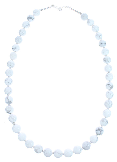 Sterling Silver Howlite Bead Necklace KX121114