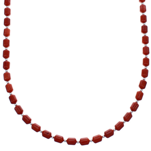 Southwest Coral 16" Bead Necklace KX121066