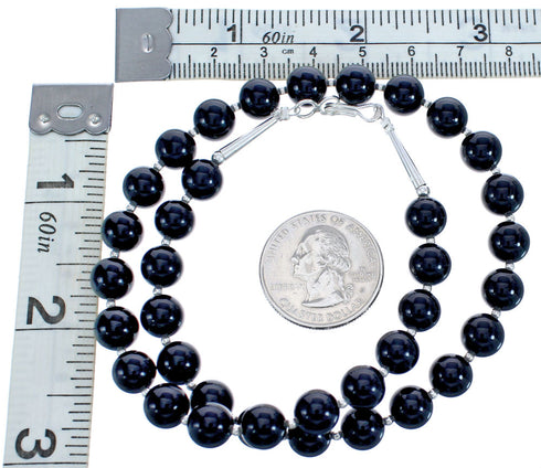Southwest Onyx 16" Bead Necklace KX121060
