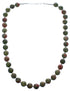Sterling Silver Unakite Bead Necklace KX121083