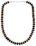 Sterling Silver Tiger Eye Bead Necklace KX121079