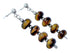 Sterling Silver Tiger Eye Bead Post Dangle Earrings KX121091