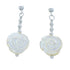 Mother of Pearl Flower Sterling Silver Bead Post Dangle Earrings KX120946