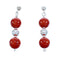 Southwest Coral Bead Post Dangle Earrings MX121555