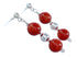 Southwest Coral Bead Post Dangle Earrings MX121555