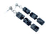Snowflake Obsidian Genuine Sterling Silver Bead Post Dangle Earrings KX120948