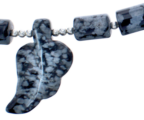 Sterling Silver Agate Leaf Bead Necklace KX120891