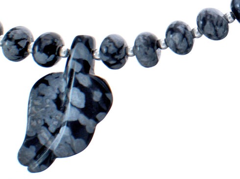 Sterling Silver Agate Leaf Bead Necklace KX120890
