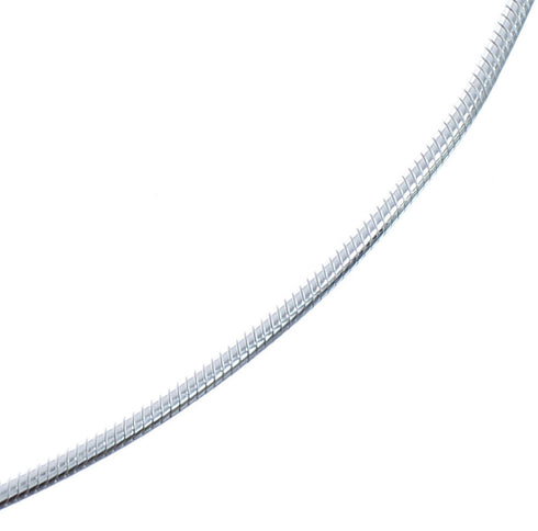 18" Sterling Silver Italian Snake Chain Necklace KX120879