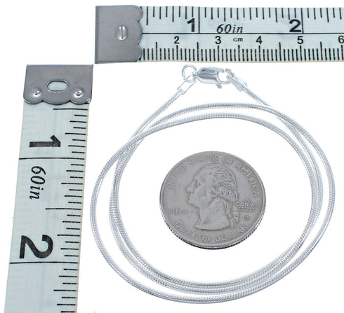 18" Sterling Silver Italian Snake Chain Necklace KX120879