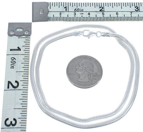 Sterling Silver 16" Italian Snake Chain Necklace KX120881