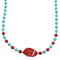 Turquoise Coral Southwest Bead Necklace with Amber KX120911