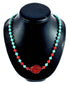 Turquoise Coral Southwest Bead Necklace with Amber KX120911