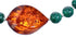 Sterling Silver Malachite and Amber Bead Necklace KX120922