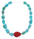 Sterling Silver Turquoise and Amber Bead Necklace KX120915