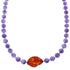 Amethyst and Amber Sterling Silver Bead Necklace KX120924