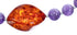 Amethyst and Amber Sterling Silver Bead Necklace KX120924