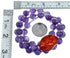 Amethyst and Amber Sterling Silver Bead Necklace KX120924