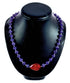 Amethyst and Amber Sterling Silver Bead Necklace KX120924