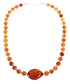 Southwest Fire Agate and Amber Bead Necklace KX120929