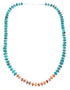 Turquoise and Orange Oyster Shell Bead Necklace KX120921