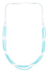 Turquoise 3-Strand Liquid Silver Heishi Bead Necklace KX120937