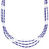 Lapis 3-Strand Bead Liquid Silver Necklace KX120935